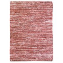Thedecofactory - skin - Tapis en cuir tressé rose poudré 120x170