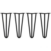 Legs - Set di 4 Gambe per Mobili Gamba per Tavolo In Acciaio Gambe a Forcina Include Viti e Piedini Protezione Gratuiti (31-71cm) - 30.5cm - 3 Rebbi