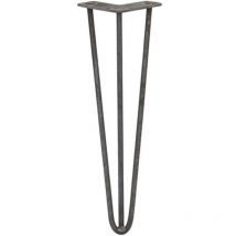 Skiski - legs - 4 Patas de Horquilla Metálicas para Mesa Muebles Metal Hairpin Legs 40.6cm Acero Natural 3 Puntales de Espesor 10mm con Pies