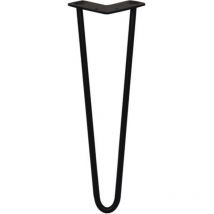 Skiski - legs - 4 Patas de Horquilla Metálicas para Mesa Muebles Metal Hairpin Legs 40.6cm Acero Negro 2 Puntales de Espesor 12mm con Pies