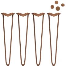 Skiski - legs - 4 Patas de Horquilla para Mesa Legs 71 cm de Altura 2 Dientes 12mm Espesor de Acero Industrial Robusto con Paquete de Tornillos