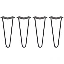 4 x 30.5cm 2 Streben Hairpin Legs Tischbeine Möbelbeine Stuhlbeine 10mm d Schwarz