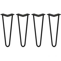 4 x 35.5cm 2 Streben Hairpin Legs Tischbeine Möbelbeine Stuhlbeine 12mm d Schwarz - Skiski