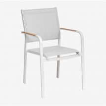 SKLUM 4er Set stapelbare Gartenstühle aus Aluminium Archer Gardenia Weiß