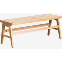 Banc en frêne et rotin Lali Sklum