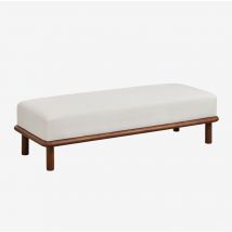 Sklum - Banc en bois d'hévéa et tissu Veral &x2194&xFE0E 140 cm