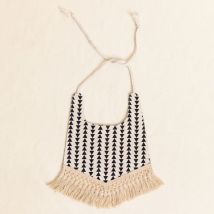 Bavoir en coton Buba Kids Sklum Blanc - Noir
