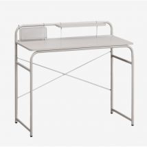 Sklum - Bureau Sibila en acier et bois Tapioca Beige