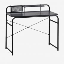 Bureau Sibila en acier et bois Sklum Noir