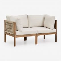 Canapé de jardin modulaire Branson 2 pièces avec accoudoirs en bois d'acacia Sklum