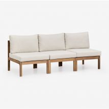 Canapé de jardin modulaire Branson 3 pièces en bois d'acacia Sklum