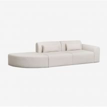 Canapé modulable d'angle droit 2 pièces avec pouf triangulaire en peau lainée Borjan Sklum