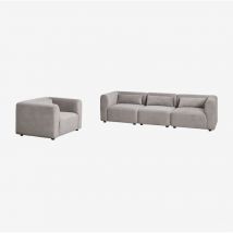 Ensemble de salon avec canapé modulable 3 pièces et fauteuil Fogler Sklum