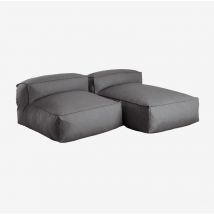 Canapé méridienne modulable 2 pièces pour jardin Dojans Sklum Gris Granit