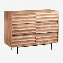Cassettiera Petter in legno di acacia Acacia Marrone - Sklum