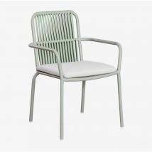 Chaise de jardin empilable avec accoudoirs en aluminium Alberta Sklum Vert Kaki