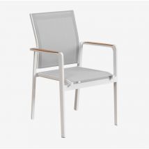 Chaise de jardin empilable avec accoudoirs en aluminium Elvira Sklum Blanc