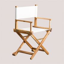 Chaise de réalisateur de jardin pliante en bois Ridley Sklum Blanc Cassé