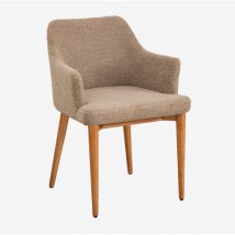Sklum - Chaise de salle à manger avec accoudoirs en peau de mouton Banfil