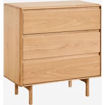 Commode 3 tiroirs en chêne Treveris Sklum