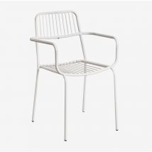 Confezione da 2 sedie da giardino impilabili con braccioli Elton Gardenia Bianco - Sklum