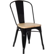 Confezione da 4 sedie da pranzo impilabili Lix Madera Nero Legno Naturale - Sklum