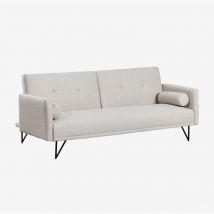 Sklum - Divano 3 posti reclinabile in tessuto Jehrd Beige Crema