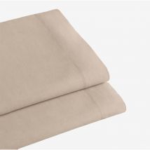 Drap plat en percale de coton 180 fils Lesia Sklum Tapioca Beige