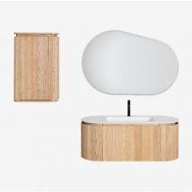 Sklum - Ensemble de meubles de salle de bain en bois Carsone avec lavabo intégré