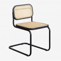 SKLUM Tento Schwarzer Rattan-Esszimmerstuhl Schwarz