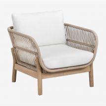 Fauteuil de jardin en aluminium et bois d'acacia Karvia Sklum