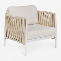 Fauteuil en aluminium et tissu bouclé Sereilen Sklum