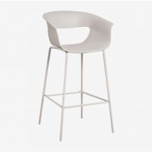 Hoher Hocker aus Alanys aus Polypropylen und Eisen Grau-weiß ↑75 cm - Sklum