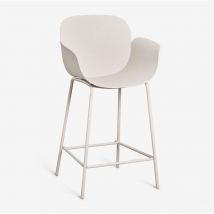 Sklum Hoher Hocker Aus Polypropylen Und Eisen Lynette Steinweiß ↑65 Cm