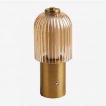 Lámpara de mesa led inalámbrica para exterior en hierro y cristal Neristan Sklum