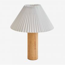 Lampe de table en bois d'hévéa Gaines Sklum 40 cm