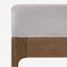 Spannbetttuch aus 180 Fäden Baumwollperkal Lesia Helles Grau Bett 150cm (150 x 200 x 40 cm) - Sklum