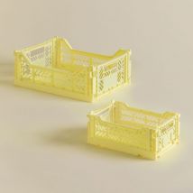 Lot de 2 boîtes en plastique pliables et empilables Doli Sklum Jaune