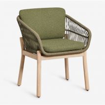 Lot de 2 chaises de jardin avec accoudoirs en bois d'acacia et corde tressée Karvia Sklum