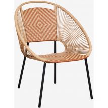 Lot de 2 chaises de jardin empilables en fer et osier synthétique Cintia Sklum naturel