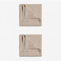 Lot de 2 serviettes Juisit en lin et coton Sklum Beige Lin