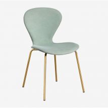 Lot de 4 chaises de salle à manger empilables rembourrées Uit Sklum Céladon Doré