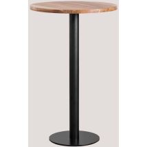 Sklum - Mesa Alta de Bar Redonda en Madera de Acacia Macchiato
