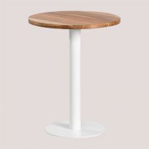 Sklum - Mesa Bar Redonda en Madera de Acacia Macchiato