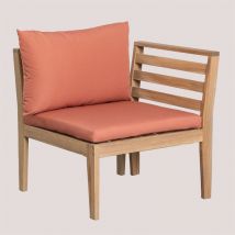 Módulo esquinero derecho para sofá modular de jardín en madera de acacia Filips Sklum