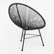 Nouveau fauteuil Acapulco en acier et osier synthétique SKLUM Noir