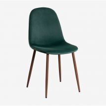 Packen Sie 2 Glamm-Esszimmerstühle aus Samt grün jungle Dunkles Holz - Sklum