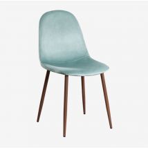 Pack de 2 sillas de comedor en terciopelo Glamm Sklum Verde Abeto Madera Oscura