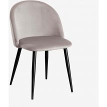 SKLUM 4er Set Esszimmerstühle aus Samt Kana Grau Taupe Schwarz