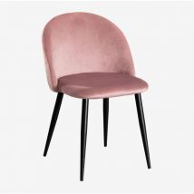 4er Set Esszimmerstühle aus Samt Kana Rosé Schwarz - Sklum